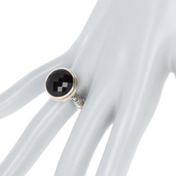 Effy Sterling Silver & 18K Gold Round Onyx Ring - Picture 1 of 8